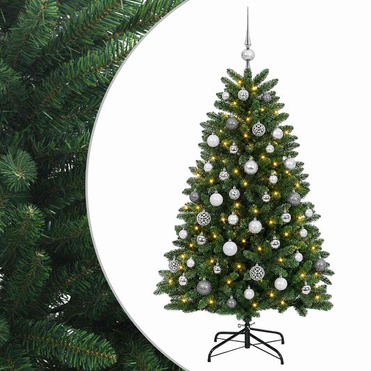 vidaXL Artificial Christmas Tree Mid-green with Bauble 150 cm 150 LEDs 2