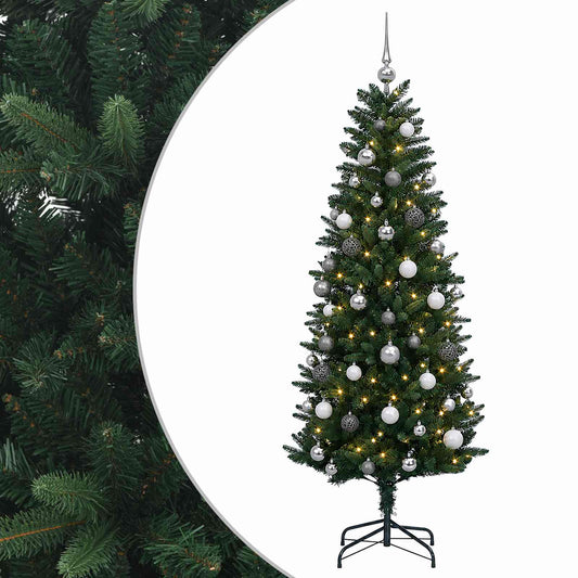 vidaXL Artificial Christmas Tree with Bauble 120 cm 150 LEDs 2