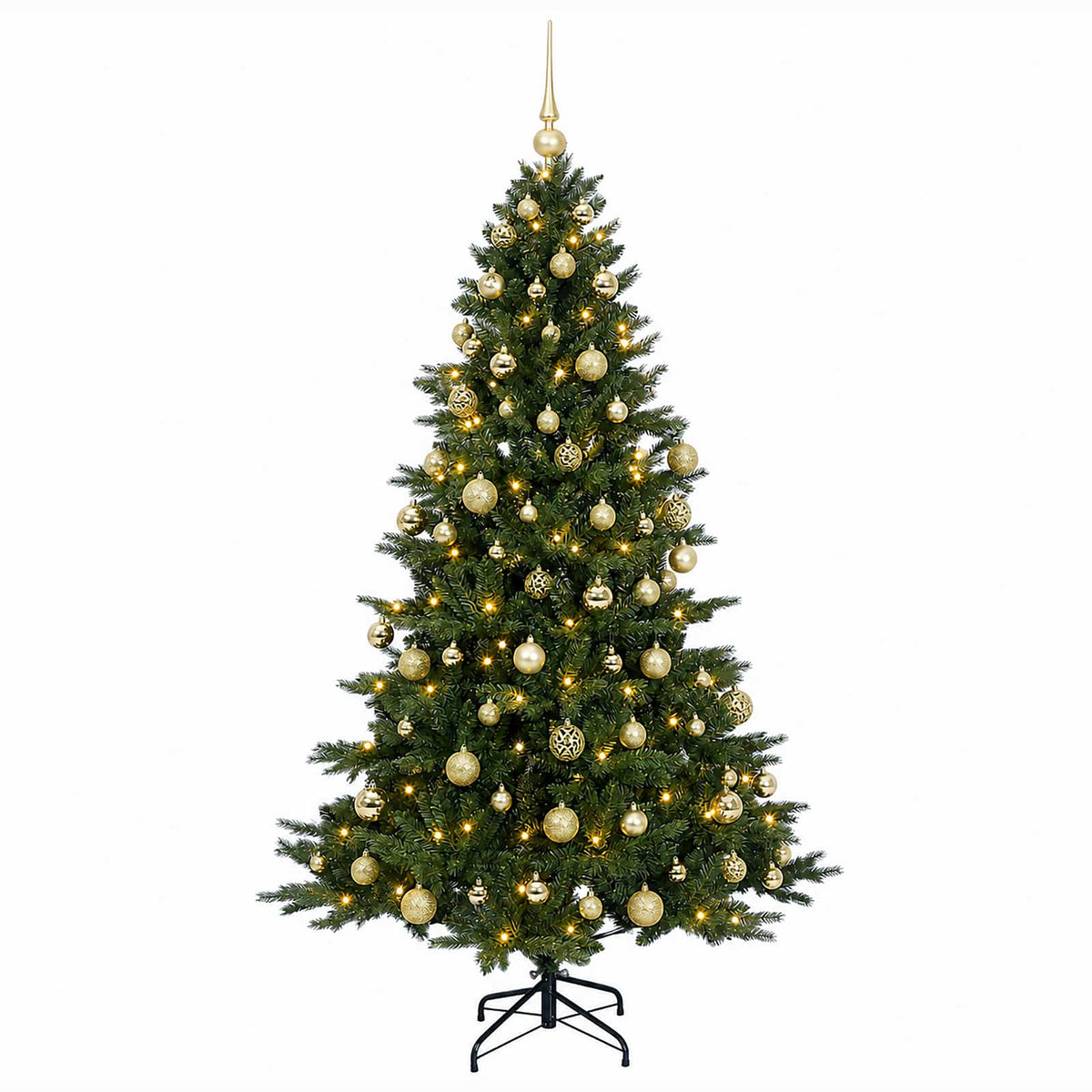 vidaXL Artificial Christmas Tree with Bauble 240 cm 300 LEDs 4