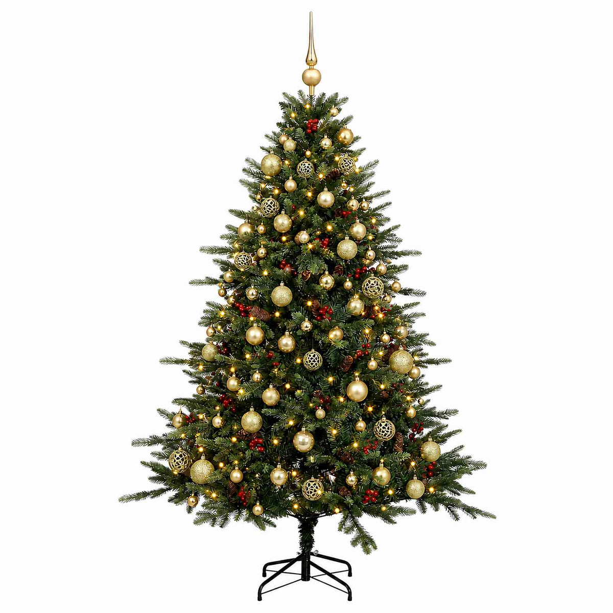 vidaXL Artificial Christmas Tree with Bauble 240 cm 300 LEDs 4