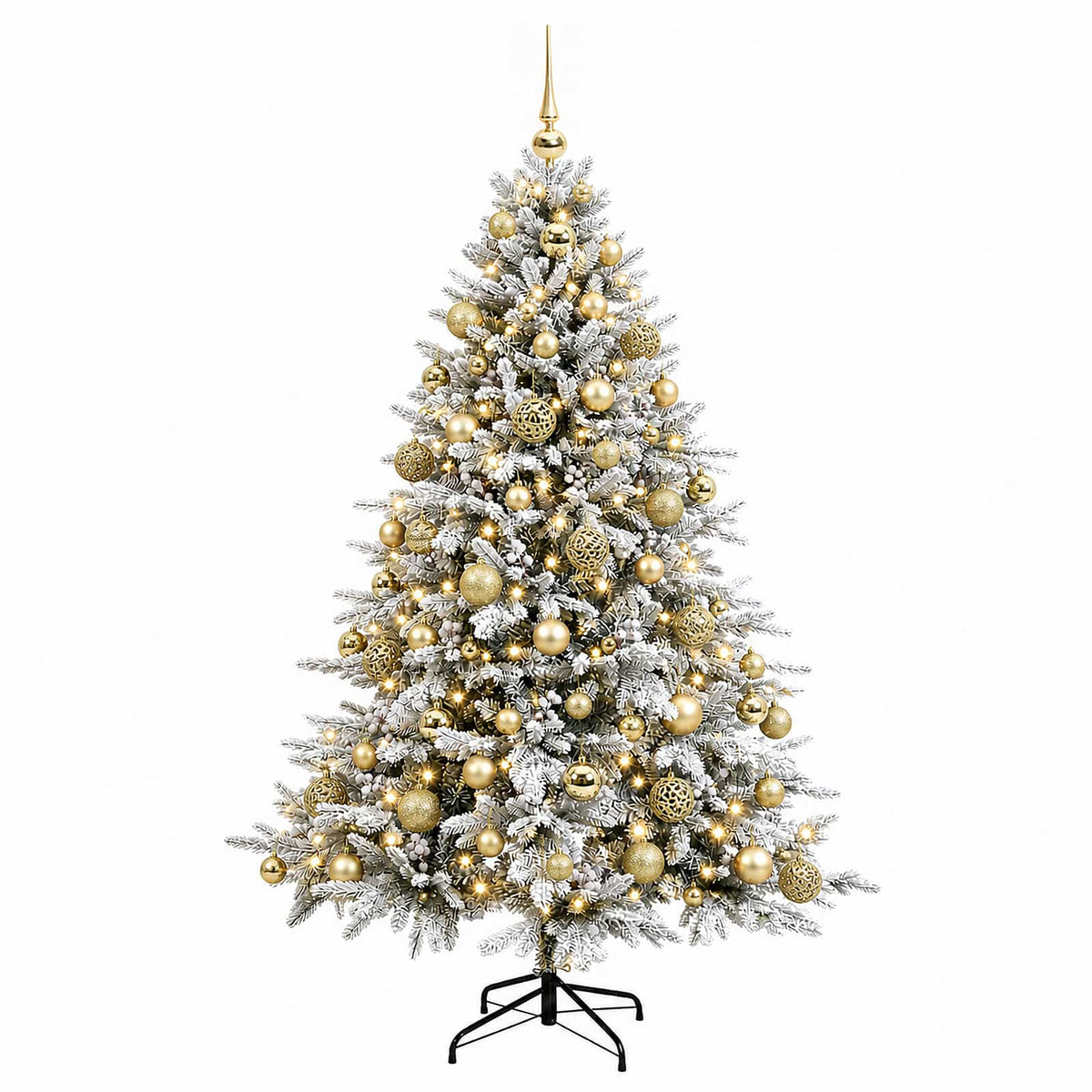 vidaXL Artificial Christmas Tree with Bauble 210 cm 300 LEDs 4