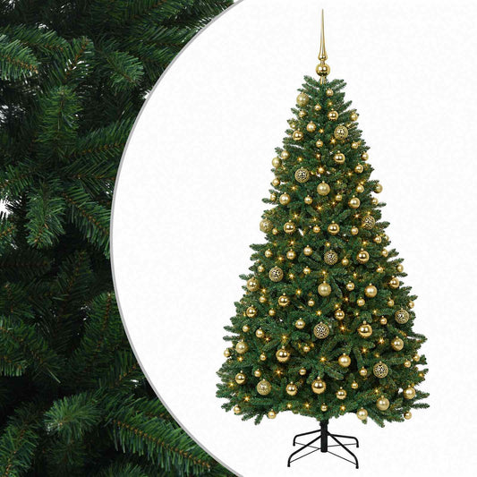 vidaXL Artificial Christmas Tree Mid-green with Bauble 240 cm 300 LEDs 2