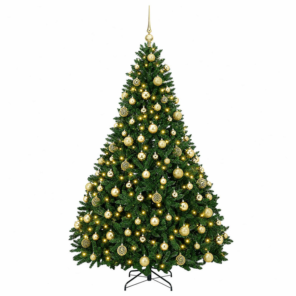 vidaXL Artificial Christmas Tree Mid-green with Bauble 180 cm 300 LEDs 4