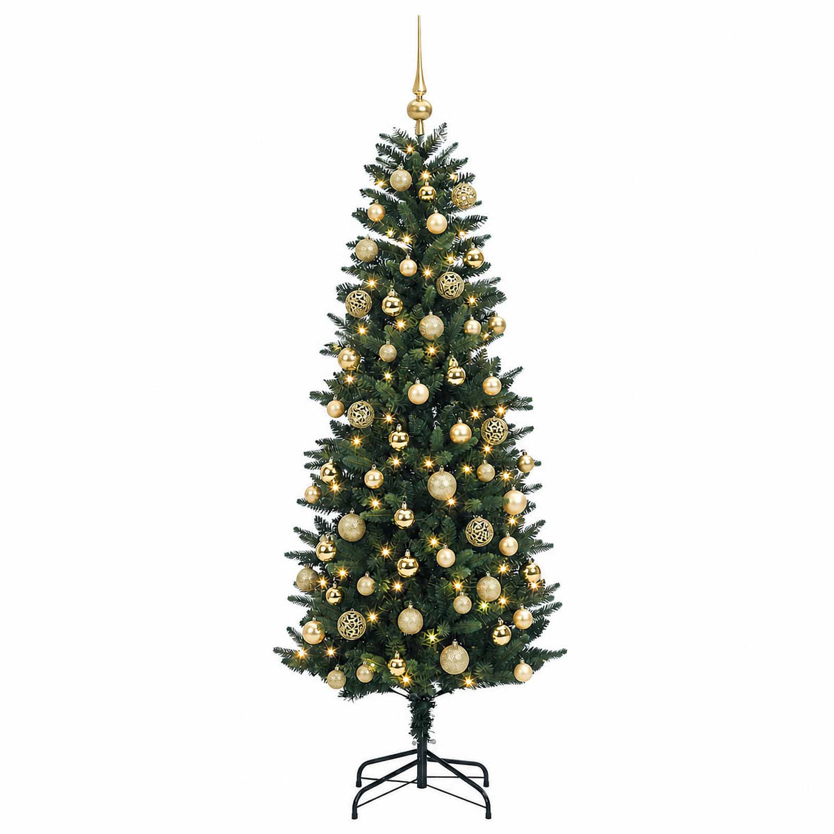 vidaXL Artificial Christmas Tree with Bauble 210 cm 300 LEDs 4