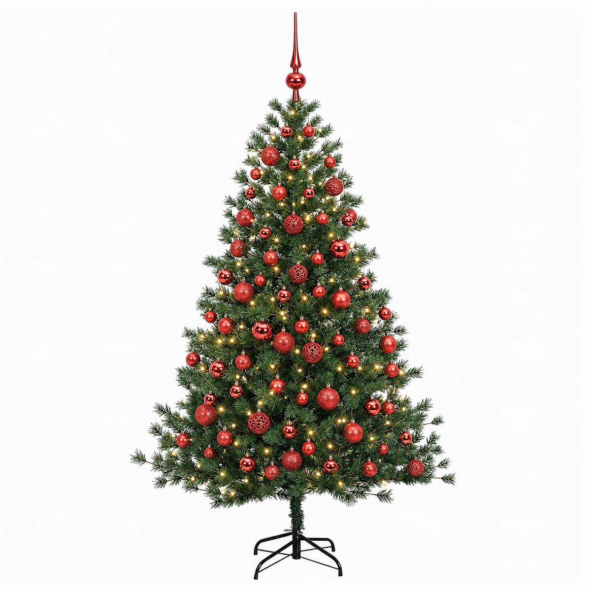 vidaXL Artificial Christmas Tree with Bauble 210 cm 300 LEDs 4