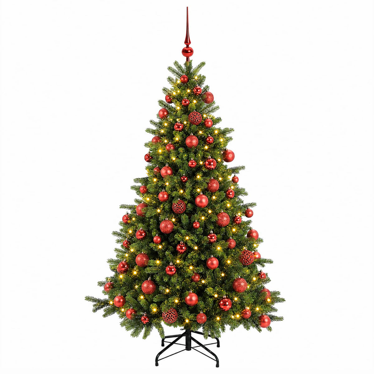 vidaXL Artificial Christmas Tree with Bauble 180 cm 300 LEDs 4