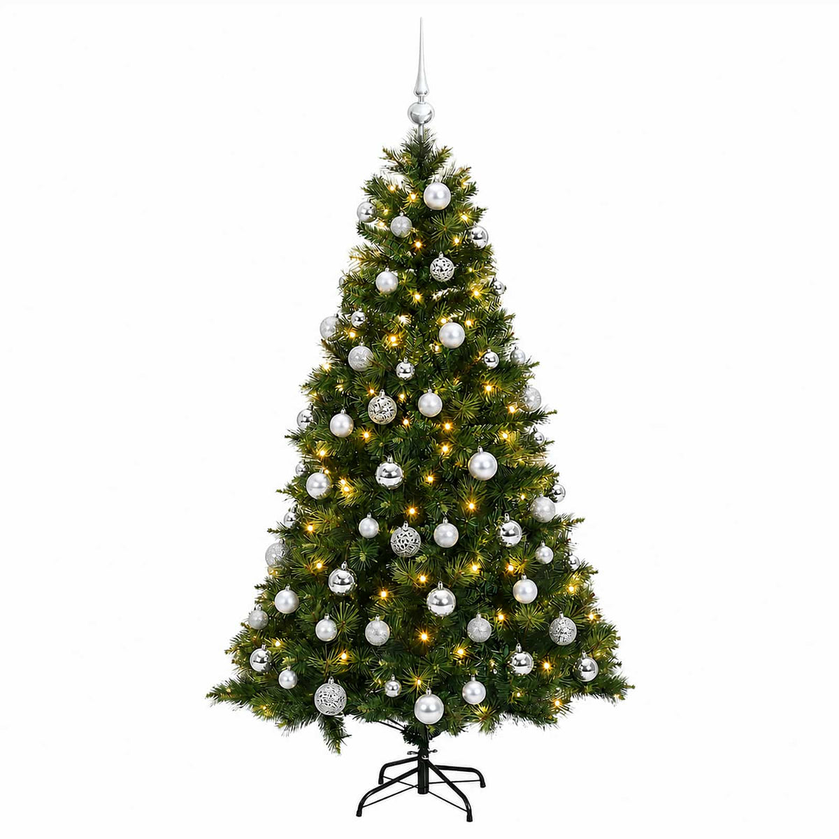 vidaXL Artificial Christmas Tree with Bauble 180 cm 300 LEDs 4
