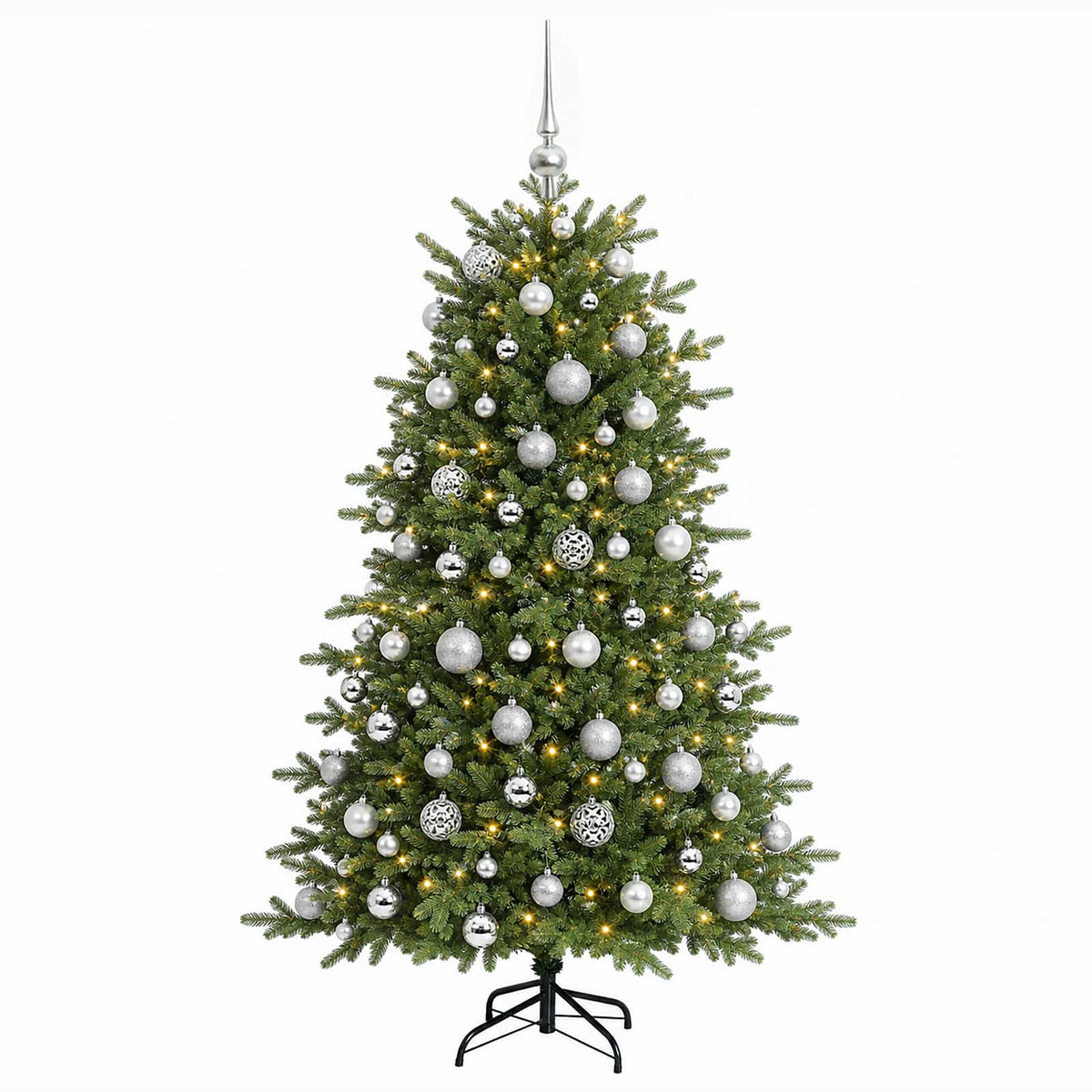 vidaXL Artificial Christmas Tree with Bauble 240 cm 300 LEDs 4
