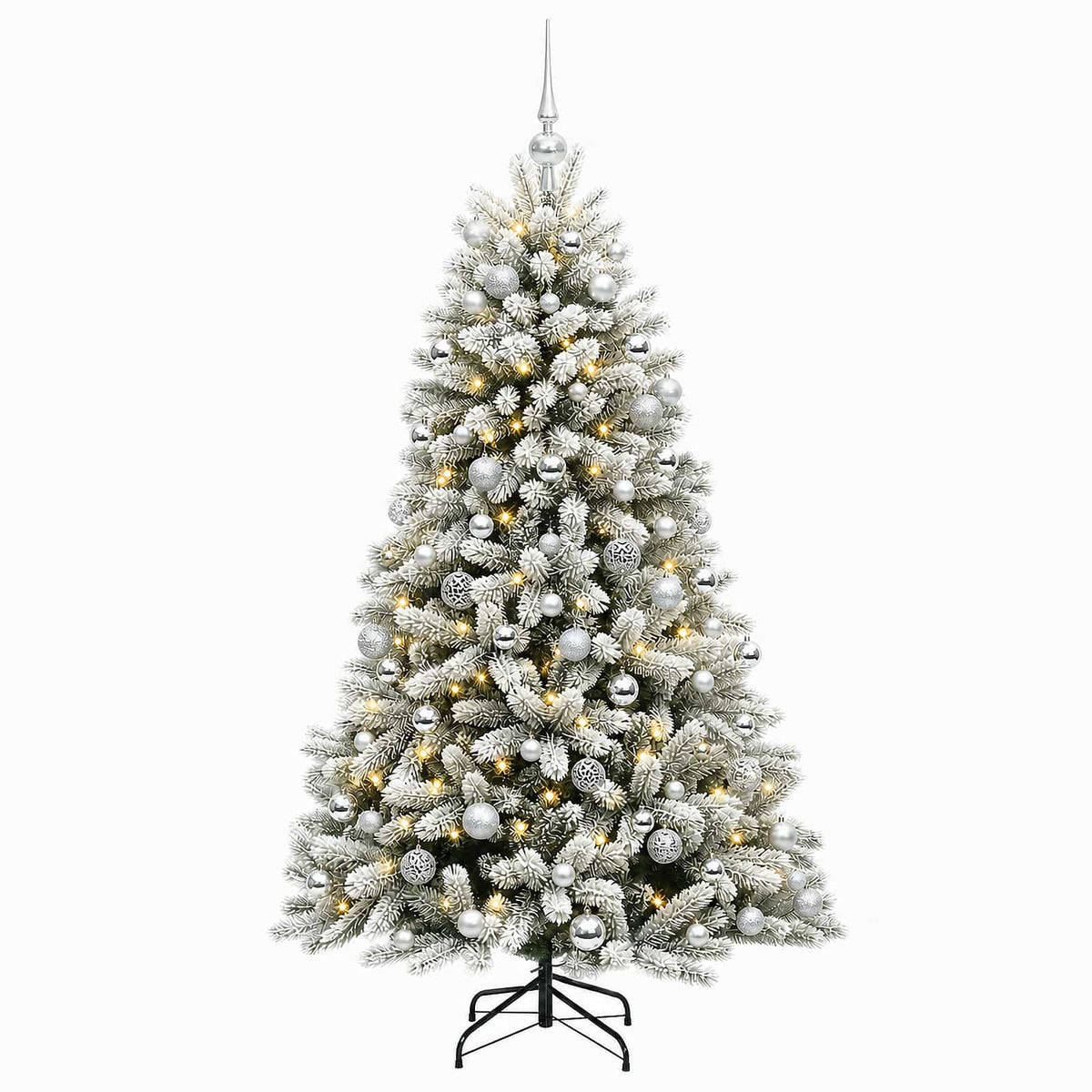 vidaXL Artificial Christmas Tree with Bauble 180 cm 300 LEDs 4
