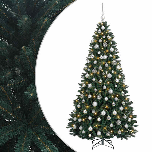 vidaXL Artificial Christmas Tree Dark Green with Bauble 240 cm 2