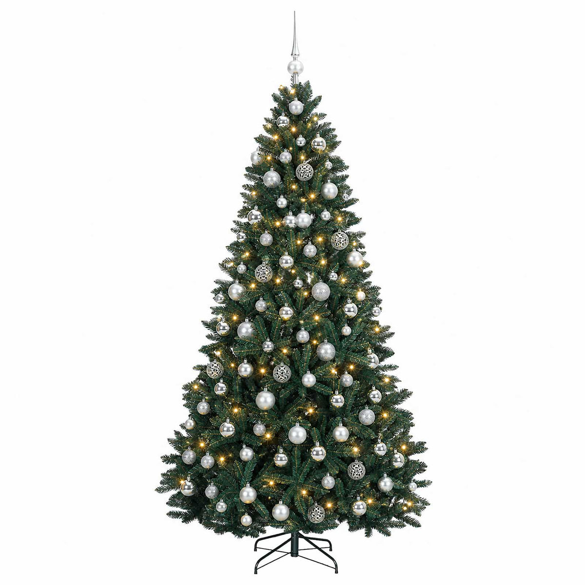 vidaXL Artificial Christmas Tree Dark Green with Bauble 240 cm 4