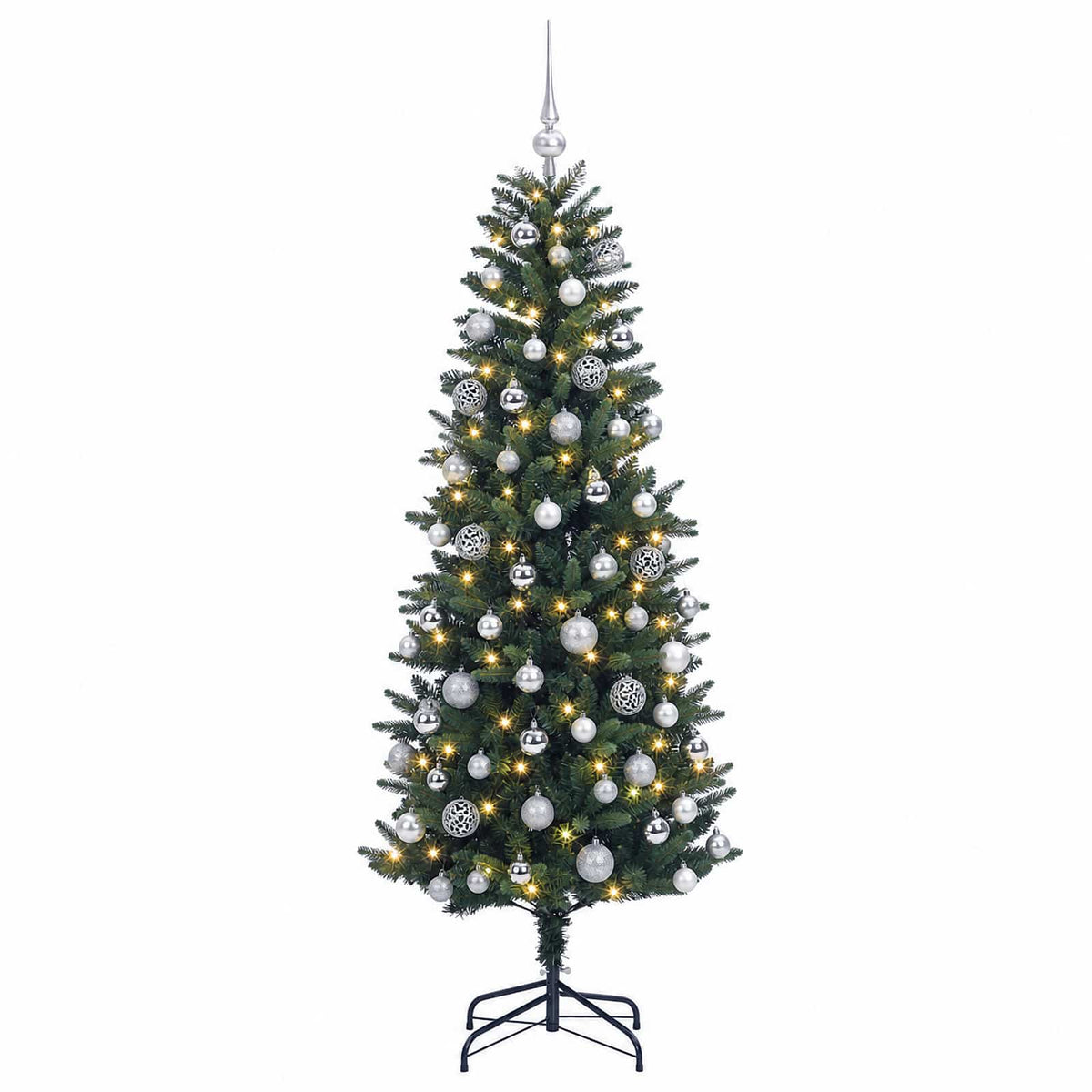vidaXL Artificial Christmas Tree with Bauble 180 cm 300 LEDs 4