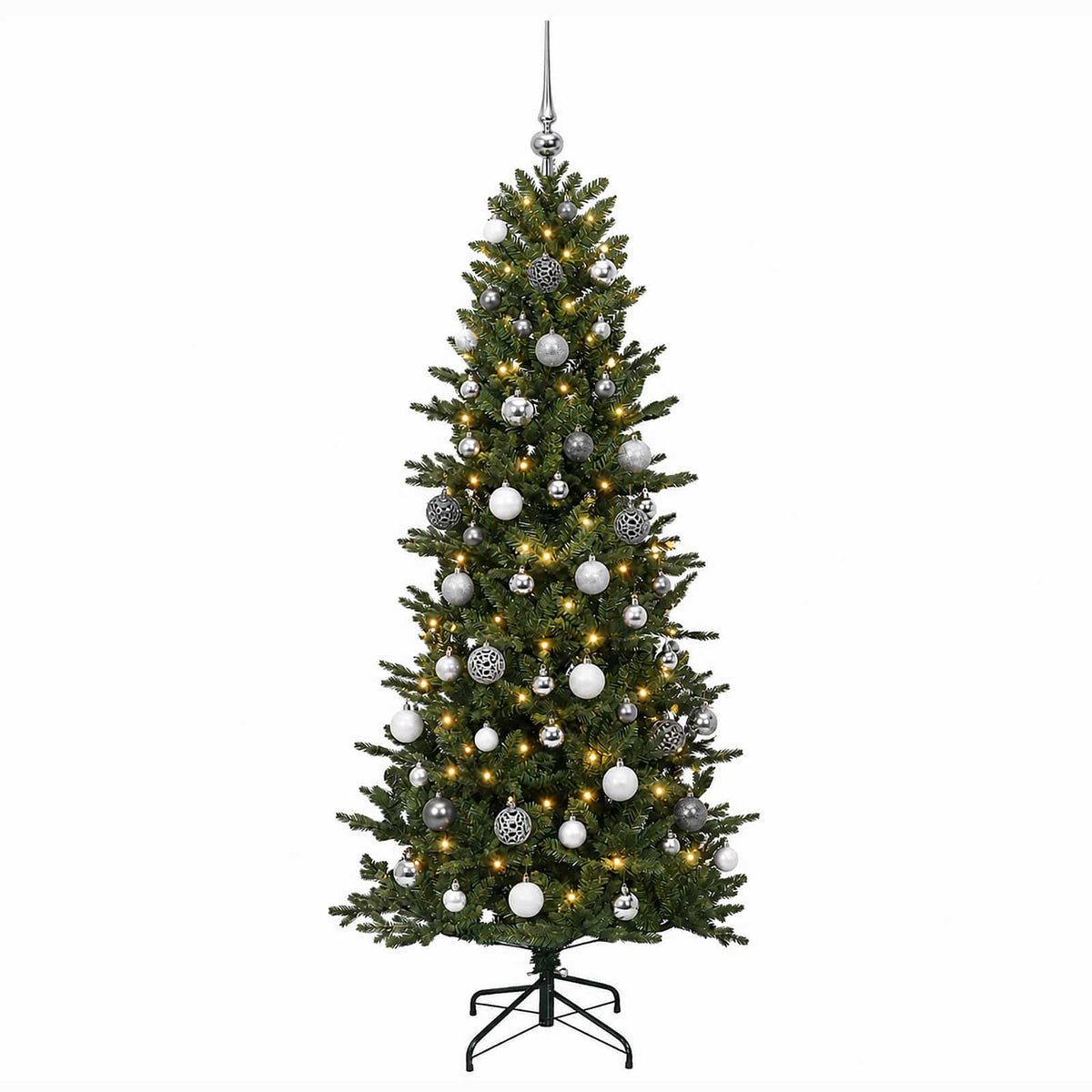 vidaXL Artificial Christmas Tree with Bauble 180 cm 300 LEDs 4