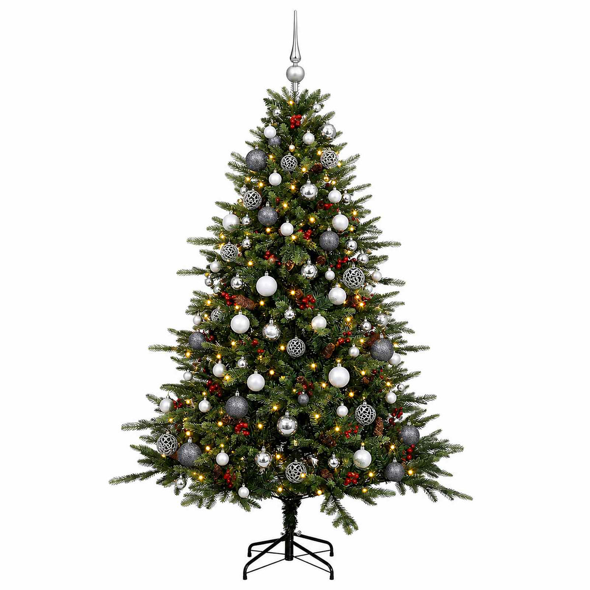 vidaXL Artificial Christmas Tree with Bauble 180 cm 300 LEDs 4