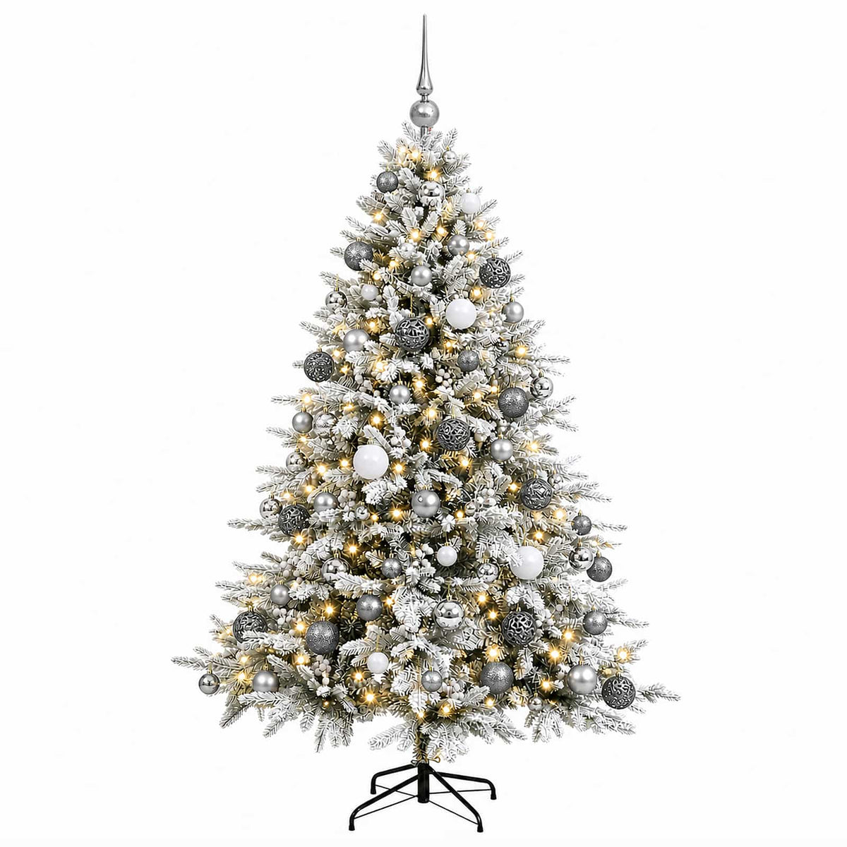 vidaXL Artificial Christmas Tree with Bauble 210 cm 300 LEDs 4