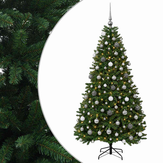vidaXL Artificial Christmas Tree Mid-green with Bauble 210 cm 300 LEDs 2