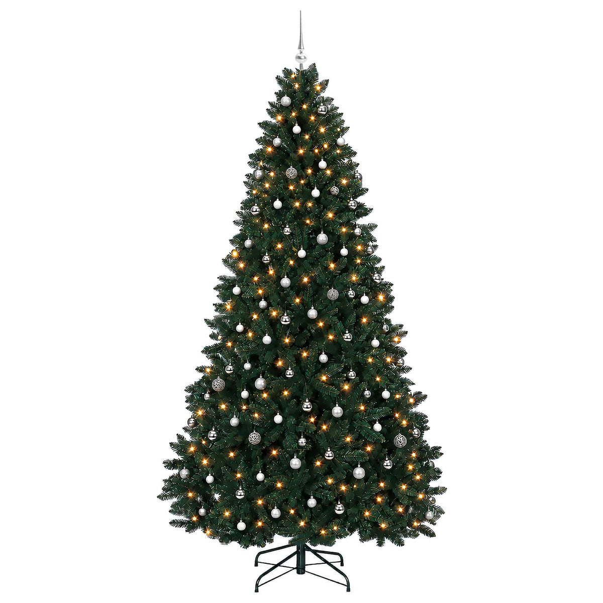 vidaXL Artificial Christmas Tree Dark Green with Bauble 300 cm 4