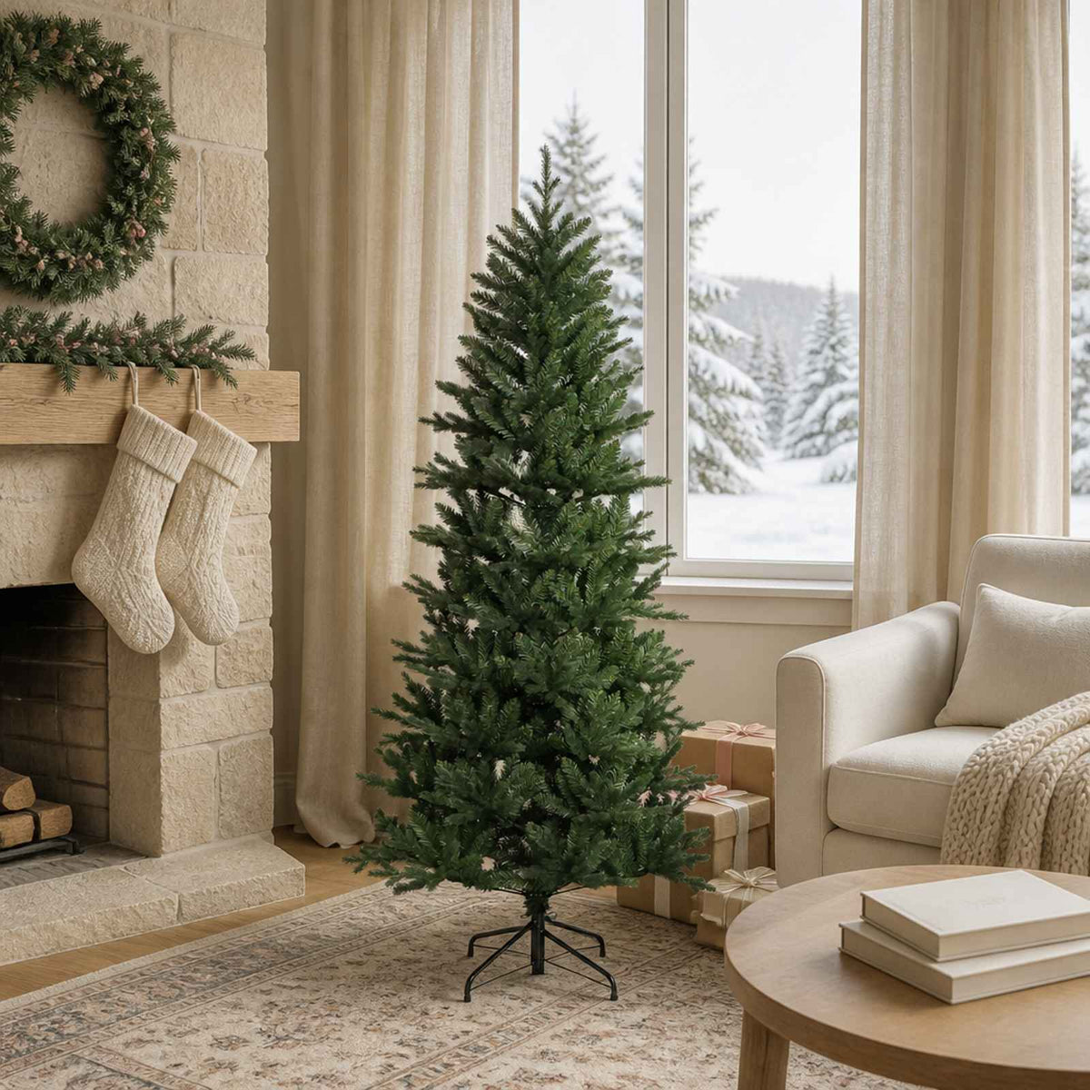 Artificial Christmas Tree with Bauble 150 LEDs Green Height 120 cm without LED