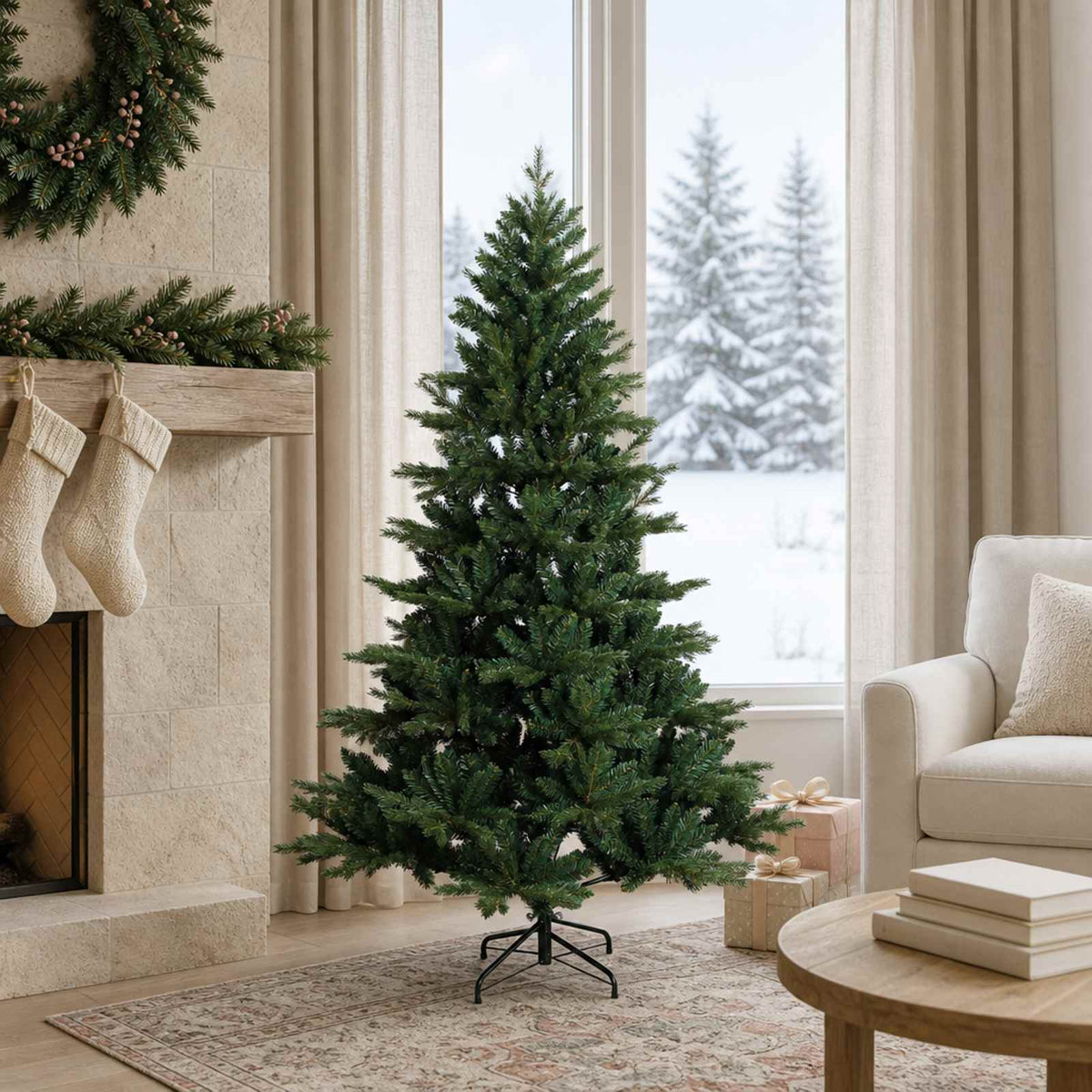 Artificial Christmas Tree with Bauble 150 LEDs Height 120 cm without LED