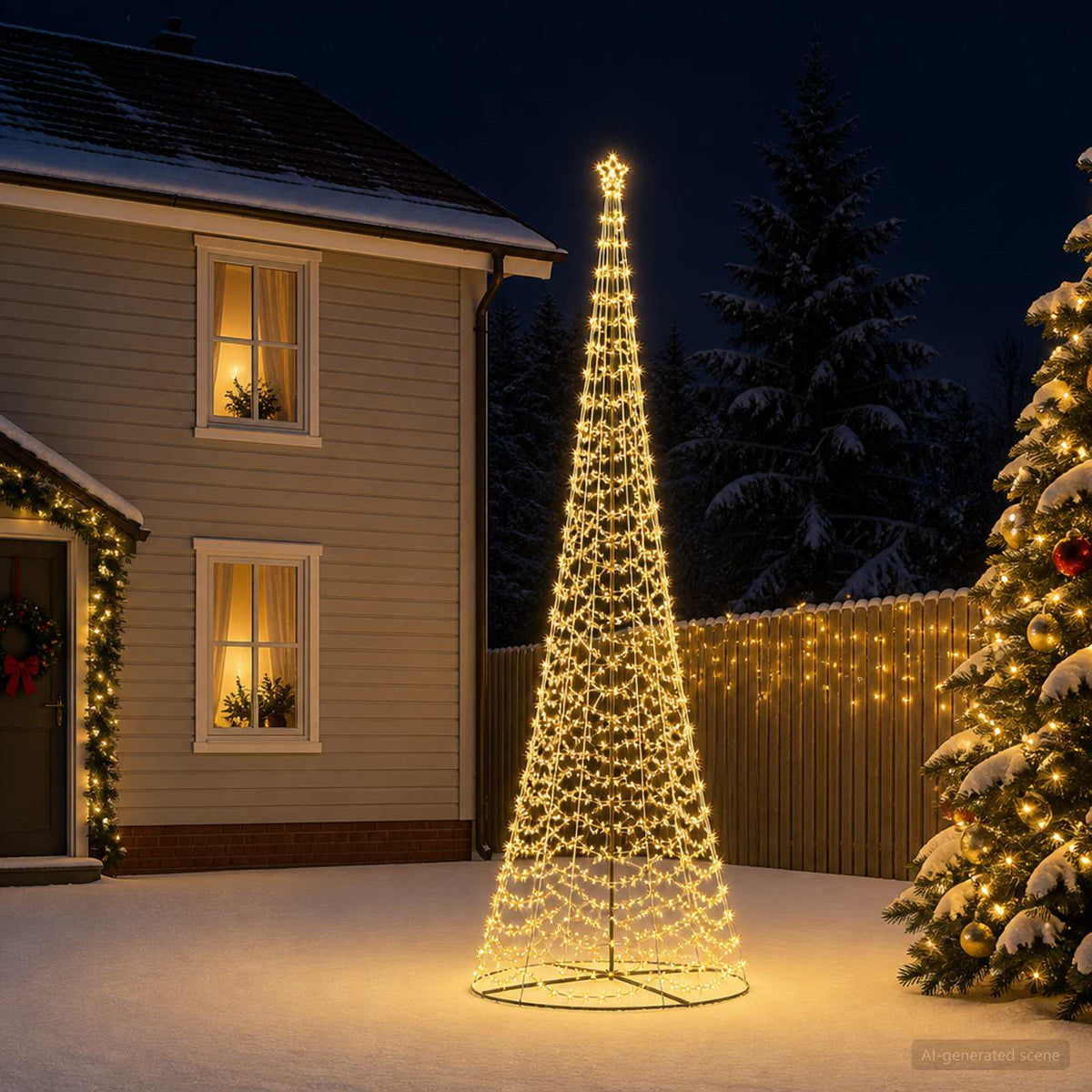 LED Spiral Christmas Tree with Base EKENAS 220 LEDs 500 cm Warm white