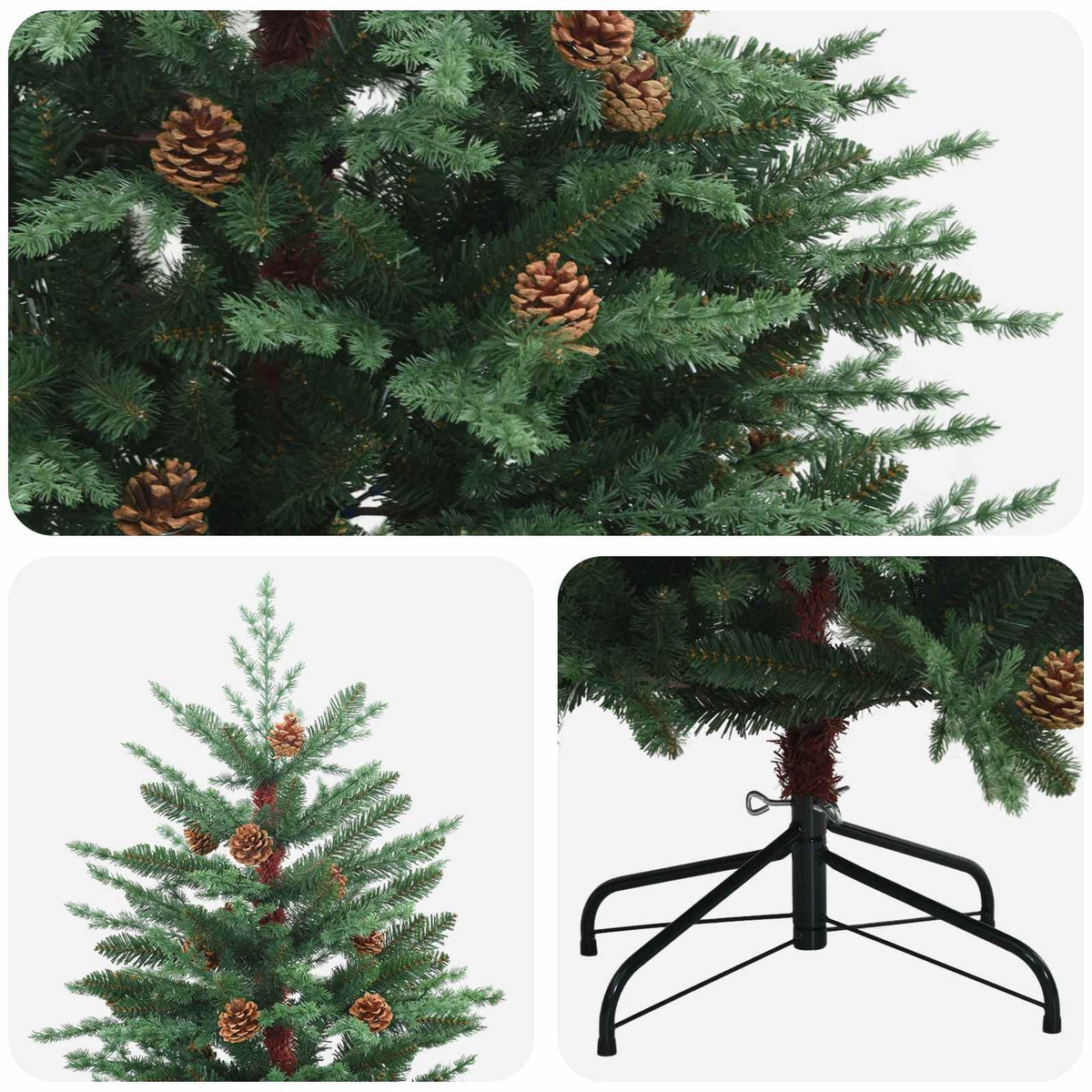 vidaXL Artificial Hinged Christmas Tree 240 cm steel Green 4