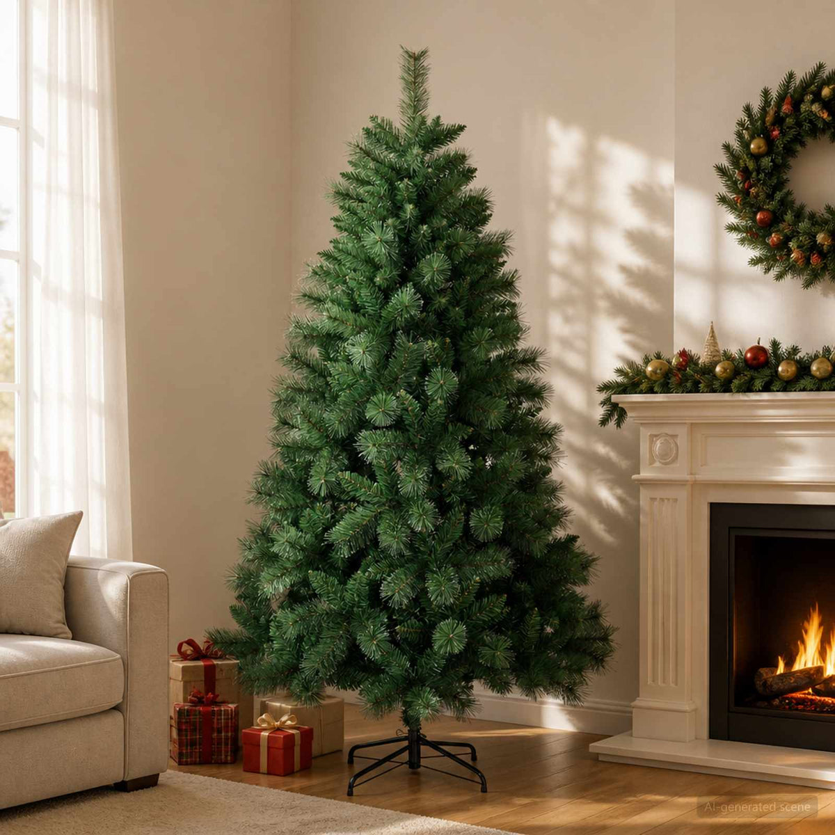 Artificial Christmas Tree PVC and Metal Green 240 cm