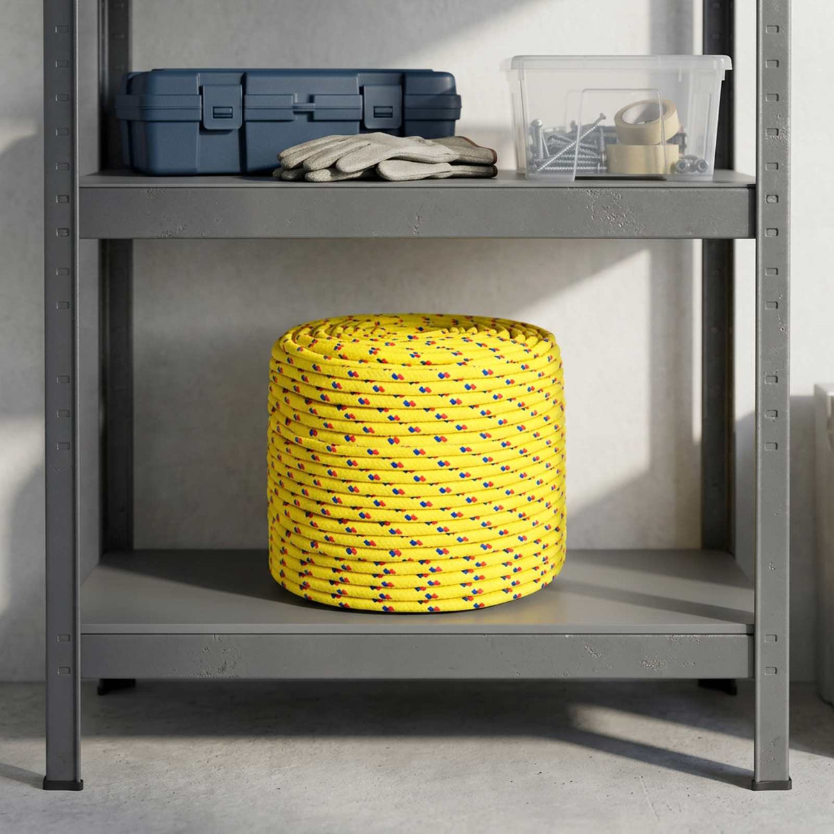 Multipurpose Utility Rope PP 645 kg Max Load Length 500 m 10 mm Yellow