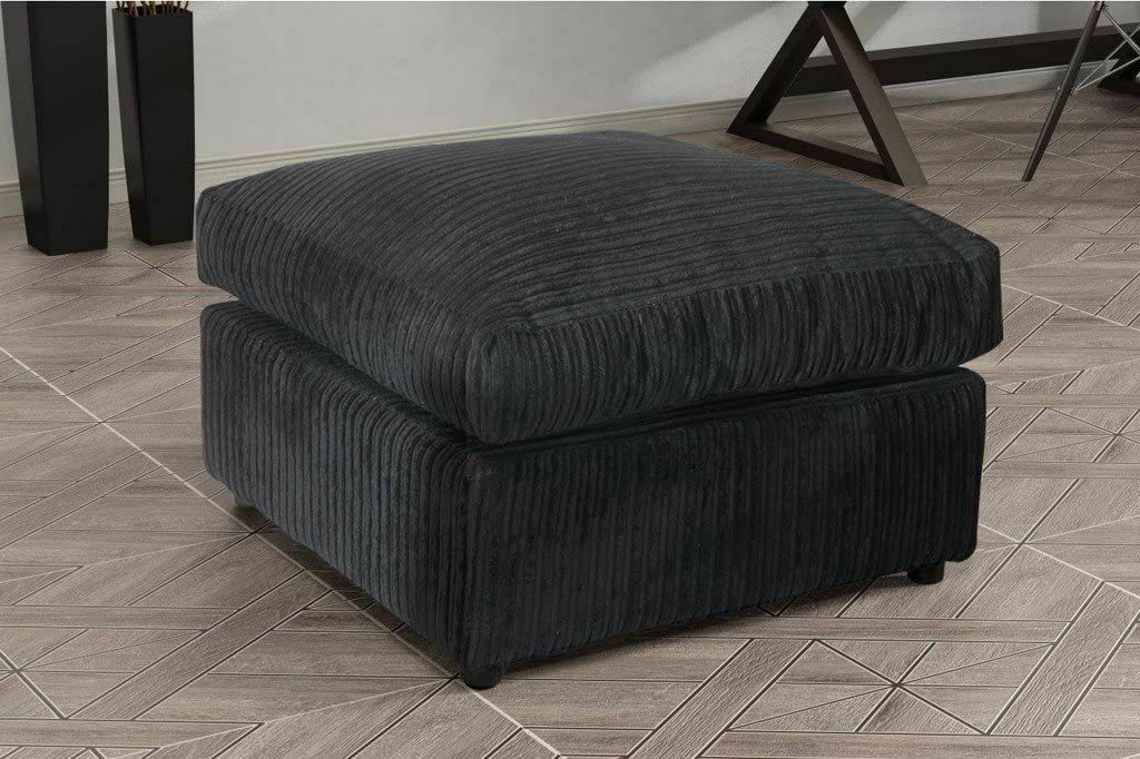 Daniel Jumbo Cord 4 Seater Corner Sofa Black - Left and Right Arm - Available in Other Colours
