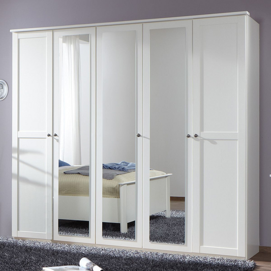 CONWAY 5 Door Wardrobe White 225cm