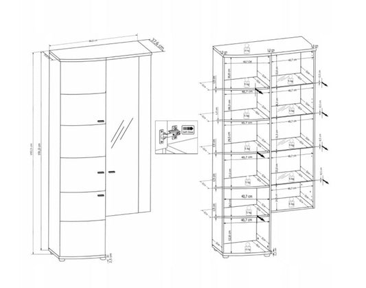 Polo 10 Tall Display Cabinet 86cm