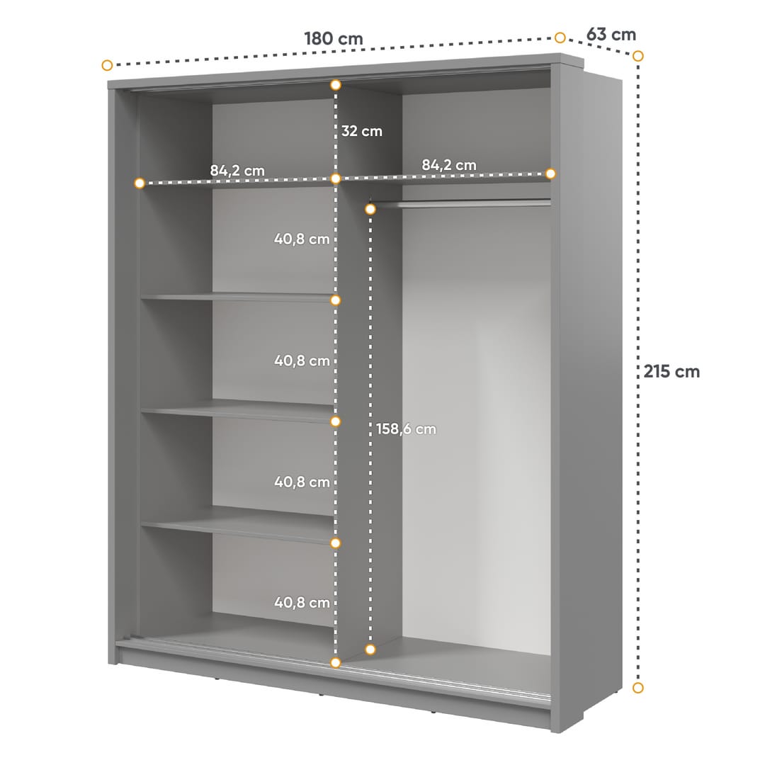 Arti AR-25 Sliding Door Wardrobe 180cm
