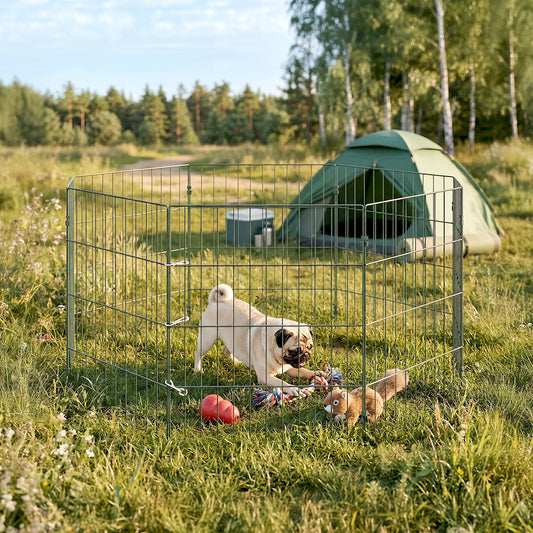 PawHut 8 Panel Pet Playpen for Small Dogs Indoor Outdoor 60 cm Height
