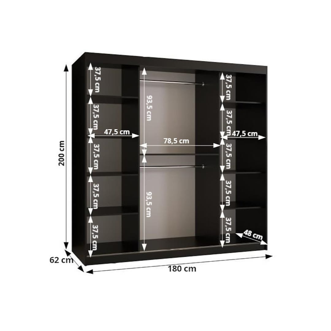 Bahrain III Sliding Door Wardrobe 180cm