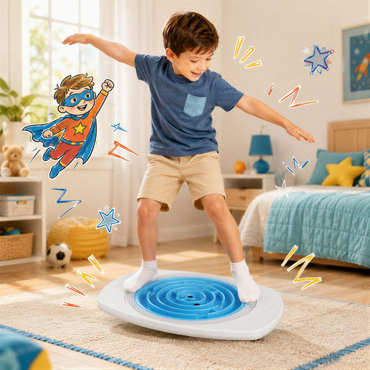 Balance Board for Kids with 3 Maze Discs and 2 Balls