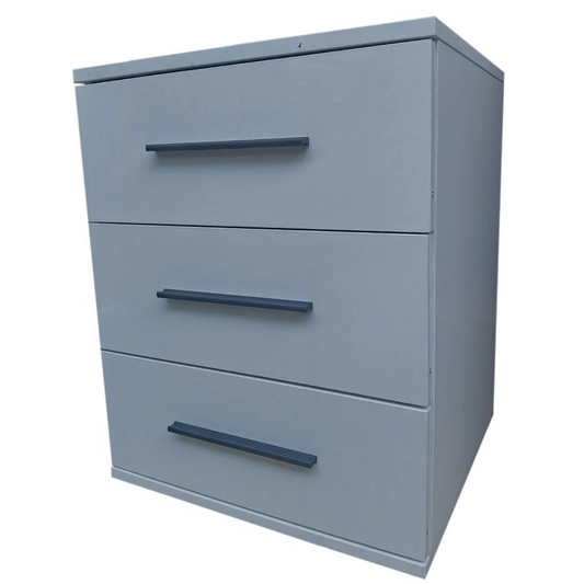 Bedside Table WINSTEAD 3 Drawer Nightstand Grey 45cm