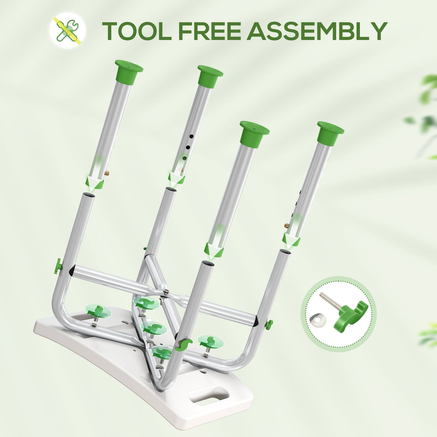 HOMCOM 44-51.5cm Aluminium Frame Shower/Bath Stool - Green