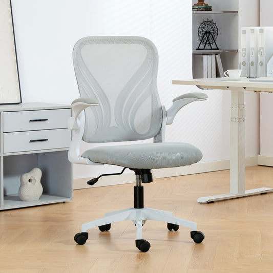 HOMCOM Mesh Office Chair with Foldable Backrest - Light Grey