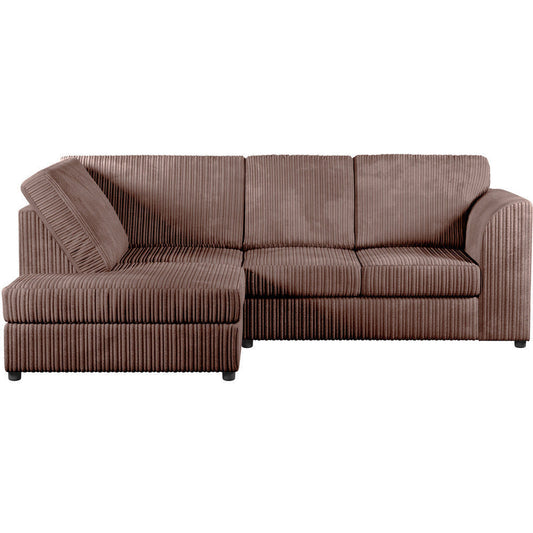 Chicago Jumbo Cord Full Back Chocolate Corner Sofa