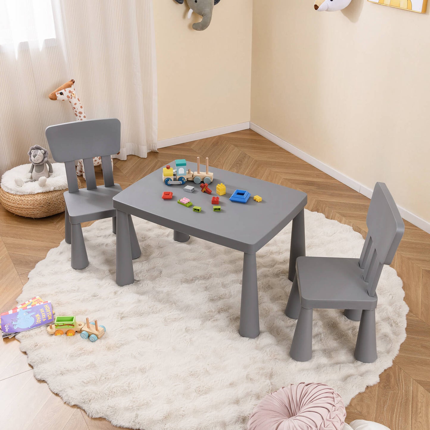 Children's Multi Activity Table and Chair Set-Grey