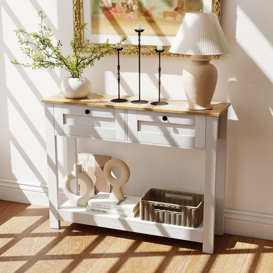 Console Table with 2 Drawers 106 CM Long Entryway Table