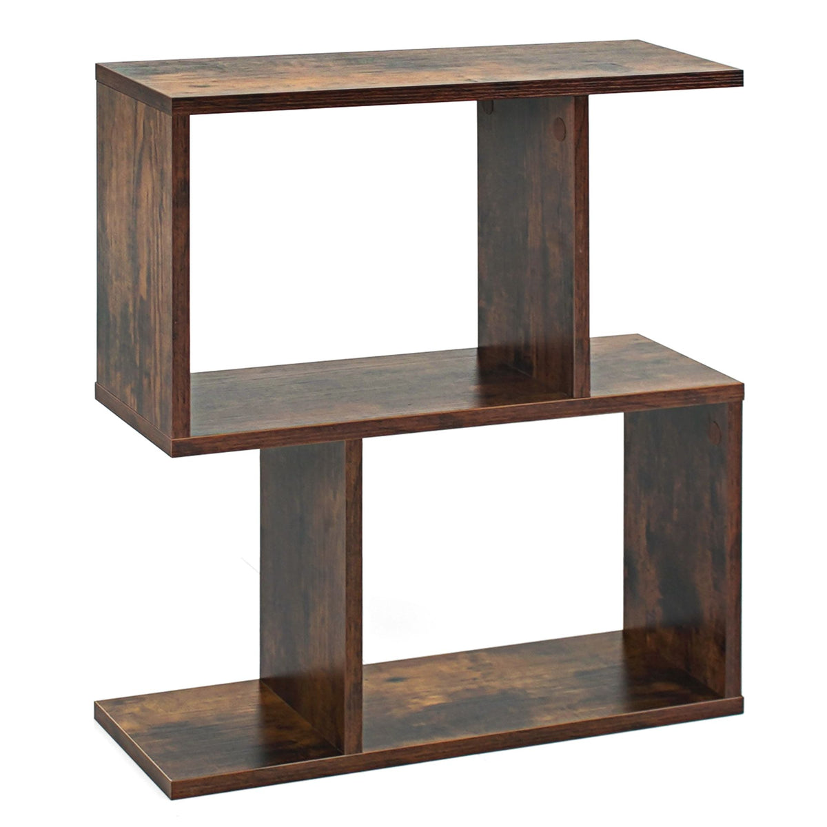 Decorative Storage Shelf Featuring Open Layout and Non-Slip Foot Pads for Entryway-Rustic Brown