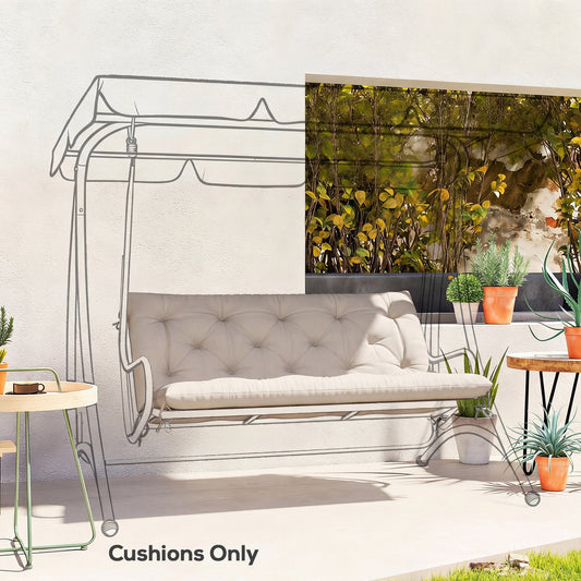 Outsunny Garden Bench Cushion, 2 Seater Swing Chair Cushion, Seat Pad with Ties for Indoor and Outdoor Use, 110 x 120 cm