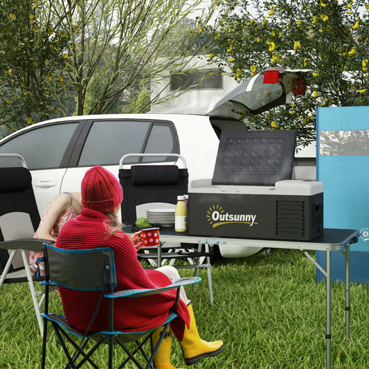 Outsunny 16L Portable Car Fridge, -20â to 10â Adjustable Temperature - Black/Grey