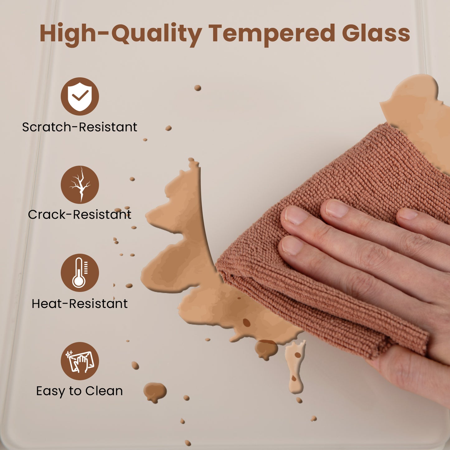 Electric Food Warming Tray Tray with Adjustable Temperature Control-Beige