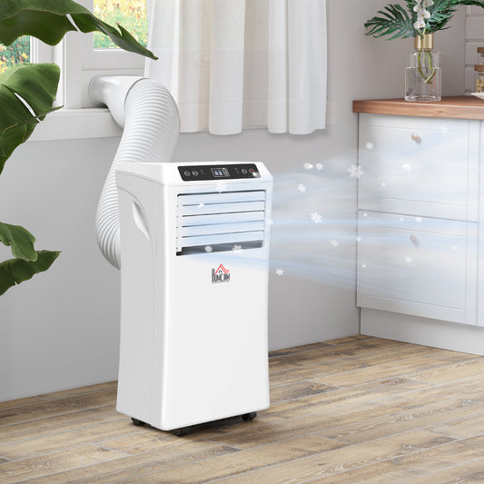 HOMCOM 10000 BTU Air Conditioning Unit, 3-in-1 Portable Air Conditioner, Dehumidifier, Cooling Fan with Remote Control, Digital Display, 2 Speeds, 24H Timer, Window Venting Kit, 30m_