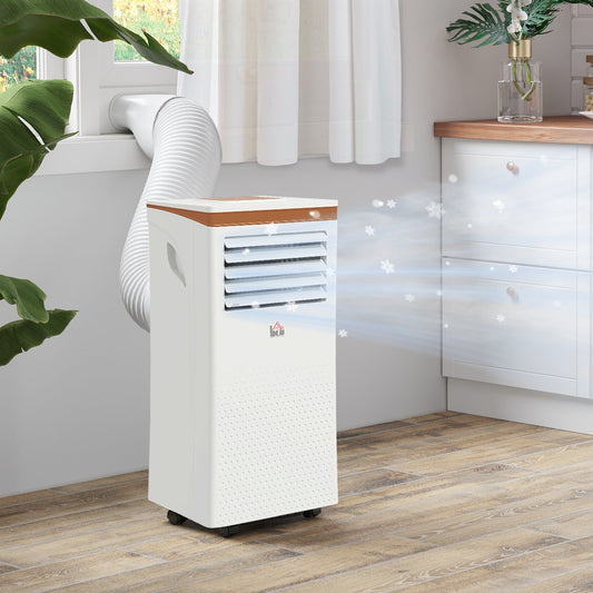 HOMCOM Portable Air Conditioner 7000 BTU, 4-in-1 Mobile Air Conditioning Unit with Cooling, Fan, Dehumidifier & Sleep Mode, LED Display, Remote Control, 24H Timer, Window Kit for Rooms up to 26√£≈Ω¬°