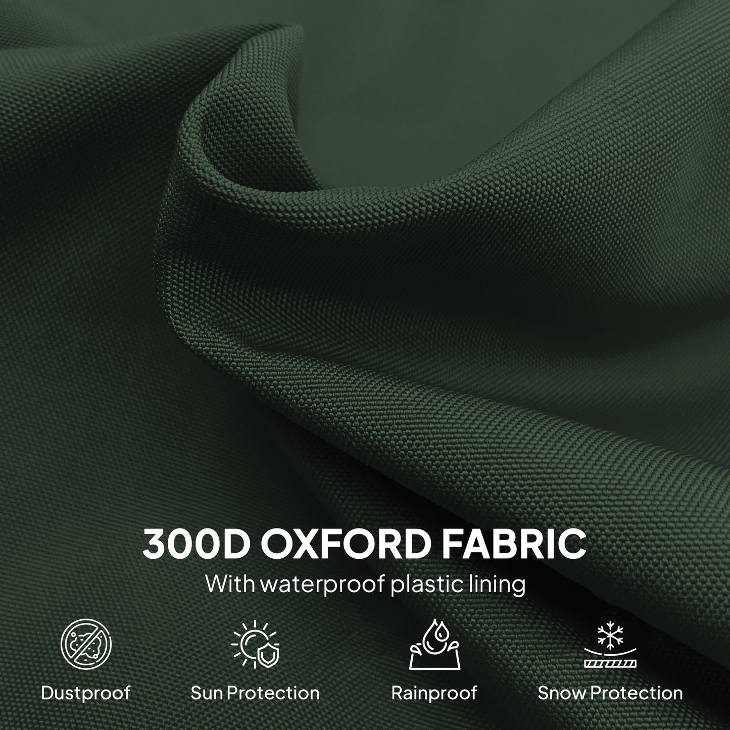 Outsunny Parasol Cover, 600D Oxford Cantilever Umbrella Cover Fit for 2-4m Parasol, Green