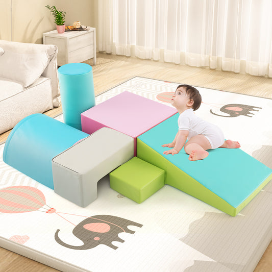Foam Climbing Blocks with PU Cover for Toddlers 1-3-Green