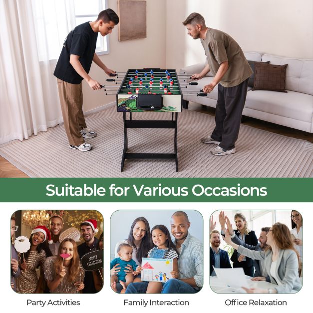 Foldable Foosball Table Game Set with 26 Players and Anti-slip Grips-Green