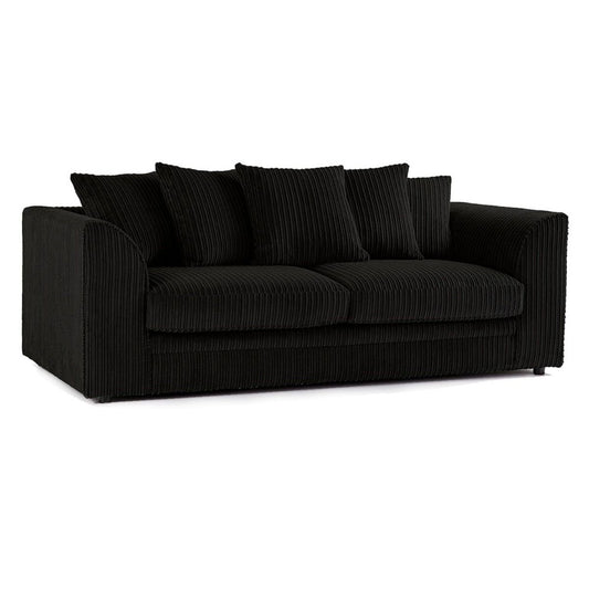 Oxford Scatter Back Full Jumbo Cord Sofa Set – Black and Other Colours